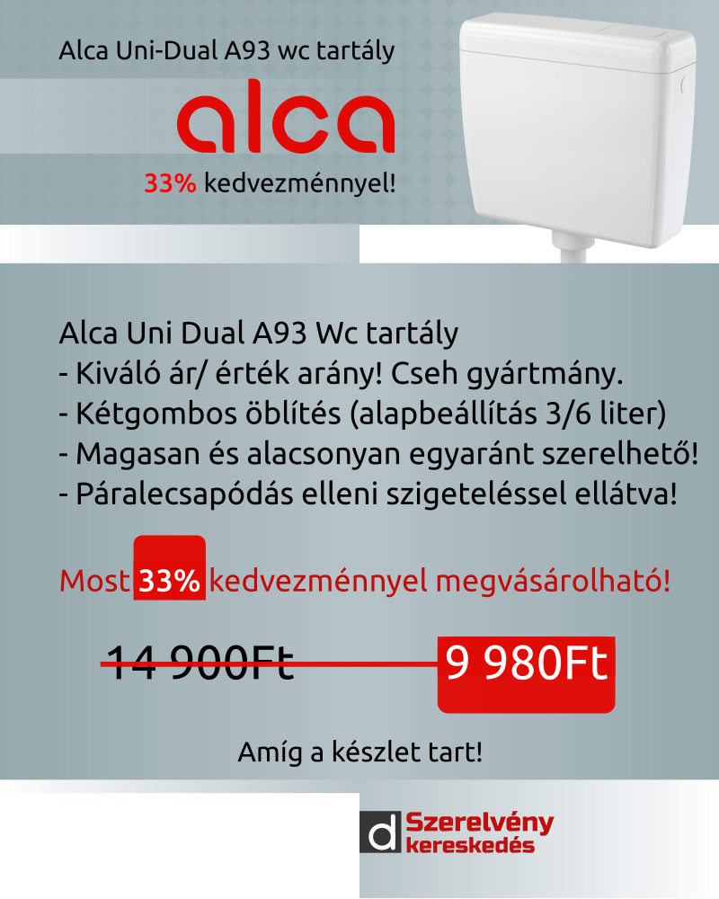 Alca Uni Dual A93 wc tartály, kétgombos öblítéssel