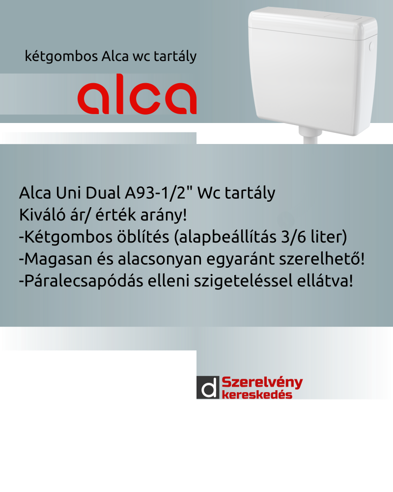 Alca Uni Dual wc tartály, kétgombos öblítéssel